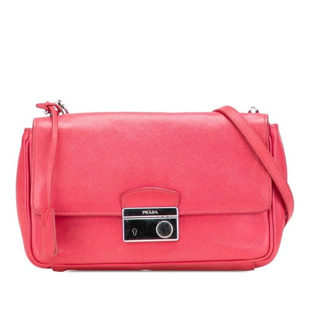Prada Pink Saffiano Leather Chain Shoulder Bag